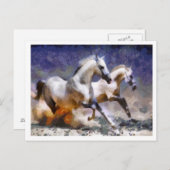 2 Pferde galoppieren Postkarte (Vorne/Hinten)