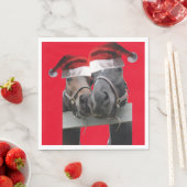 2 Pferde mit Santa Claus Hats Serviette (Beispiel)