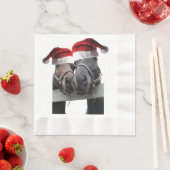 2 Pferde mit Santa Claus Hats Serviette (Beispiel)
