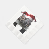 2 Pferde mit Santa Claus Hats Serviette (Ecke)