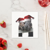 2 Pferde mit Weihnachtsmänteln Serviette (Beispiel)