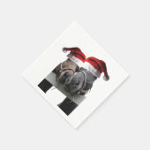 2 Pferde mit Weihnachtsmänteln Serviette (Ecke)
