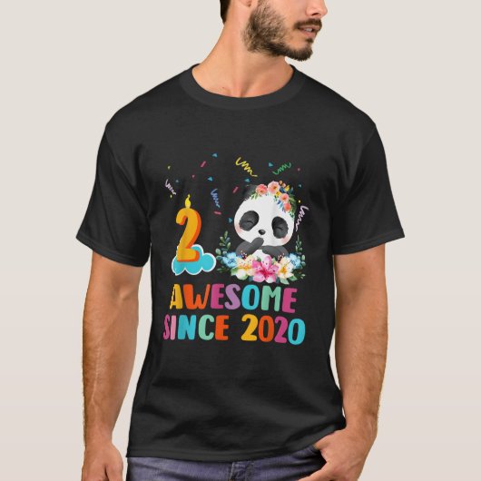 2 Phantastisch seit 2020 2Nd Panda Unicorn T-Shirt (Vorderseite)