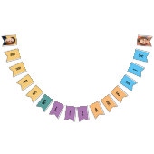 2 Photo Custom Colorful Birthday Photo Template  Wimpelkette (Alle)