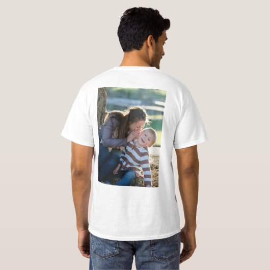 2 Photo Custom Double Sided  T-Shirt (Schwarz voll)