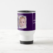 2 photo custom text white purple reisebecher (Mittel)