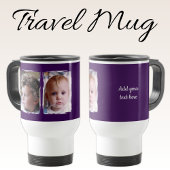 2 photo custom text white purple reisebecher