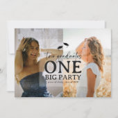 2 Photo Double Graduation Party Einladung (Vorderseite)