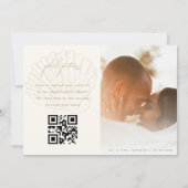 2 Photo Gallery QR Code Ivory & Gold Shell Wedding Dankeskarte (Rückseite)