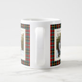 2 Photo Green Red Plaid Monogram Rustic Christmas Jumbo-Tasse (Rückseite)