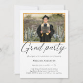 2 Photo Modern Calligraphy Script Graduation Party Einladung (Rückseite)