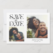 2 Photo Mystical Modern Typography White Save The Date (Vorderseite)
