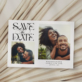 2 Photo Mystical Modern Typography White Save The Date