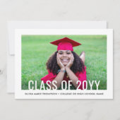 2 Photo Simple Modern Bold Class Year Graduation Ankündigung (Vorderseite)