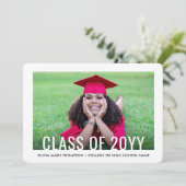 2 Photo Simple Modern Bold Class Year Graduation Ankündigung (Stehend Vorderseite)