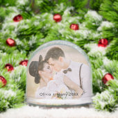 2 Photo Stylish Modern Christmas Holiday  Schneekugeln (Weihnachten)