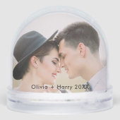 2 Photo Stylish Modern Christmas Holiday Schneekugeln (Rückseite)