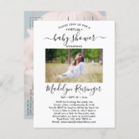 2 Photo Virtual Baby Shower by Mail Modern Script