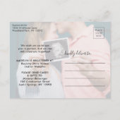 2 Photo Virtual Baby Shower by Mail Modern Script Einladungspostkarte (Rückseite)