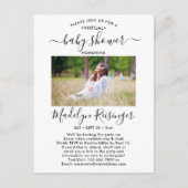 2 Photo Virtual Baby Shower by Mail Modern Script Einladungspostkarte (Vorderseite)