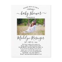 2 Photo Virtual Baby Shower by Mail Modern Script