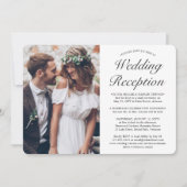2 Photo Wedding Reception Elegant Elopement Party Einladung (Vorderseite)