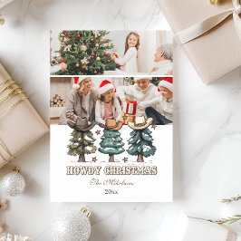 2 photo Western Howdy Christmas Feiertagskarte