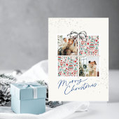 2-Photo X-mas Present Card Ugly Sweater Silver Bow Einladung