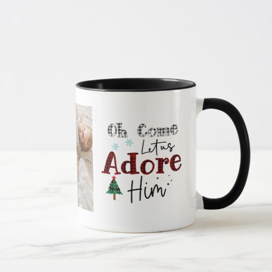 2 Photograph Christmas Carol Come Let us Adore Him Tasse (Rechts)