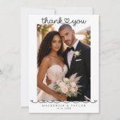 2 Photographs Personalized Wedding With Message  Dankeskarte (Vorderseite)