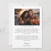 2 Photographs Personalized Wedding With Message  Dankeskarte (Rückseite)