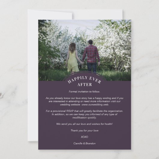 2 Photos Collage Minimalist Be our Guest Save The Date (Rückseite)