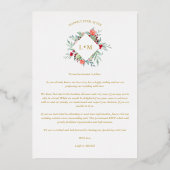 2 Photos Collage Modern Initials Floral Anagram Folieneinladung (Rückseite)