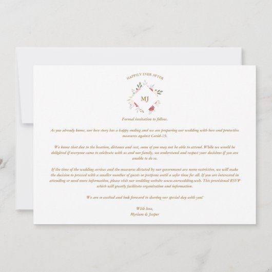 2 Photos Fancy Romantic Pink Shades Floral Bouquet Save The Date (Rückseite)