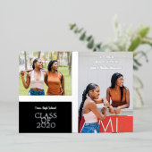 2 Photos Graduates Simple Graduation Real Folieneinladung (Stehend vorne)