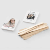 2 Photos Graduation Modern Script Grad Fächer (Non-assembled)