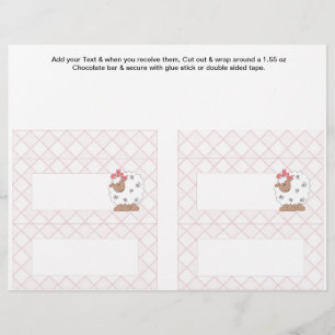 2 Pink Baby Dusche Gefallen für Custom Candy Bar W Flyer
