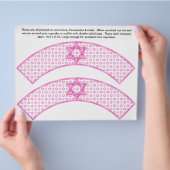 2 Pink Bat Mitzvah Custom Cupcake Wrappers Flyer (Hand)