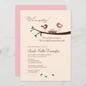 2 Pink Eggs Twin Girls Baby Dusche Einladung (Vorne/Hinten)