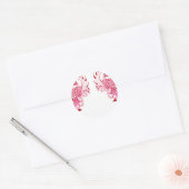 2 Pink Mehndi Henna Pfauenkunst Runder Aufkleber (Umschlag)