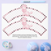 2 Pink Poodle Geburtstag Custom Cupcake Wrappers Flyer (Einzeln)