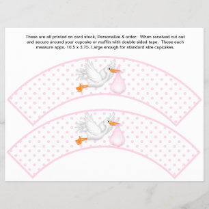 2 Pink Stork Baby personalisierte Cupcake-Verpacku Flyer