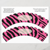 2 Pink Zebra Design Custom Cupcake Wrappers Flyer (Vorne)