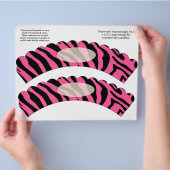 2 Pink Zebra Design Custom Cupcake Wrappers Flyer (Hand)