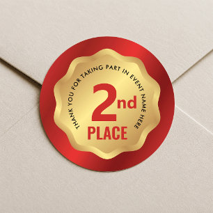 2. Platz Ereignis-Medaillen-Wettbewerb-Aufkleber R Runder Aufkleber