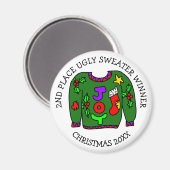 2. Platz Gewinner des Ugly Sweater Contest Magnet (Vorderseite/Rückseite)