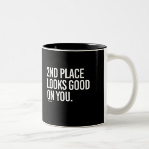 2. Platz schaut auf Ihnen gut -   laufende Fitness Zweifarbige Tasse