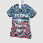 2. Platz Ugly Christmas Sweater Contest Ornament (Vorderseite)