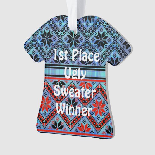 2. Platz Ugly Christmas Sweater Contest Ornament (Vorderseite)