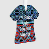 2. Platz Ugly Christmas Sweater Contest Ornament (Vorderseite)